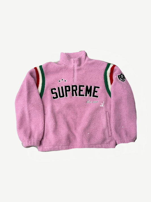 Supreme Pink Arc Half Zip Fleece Pullover