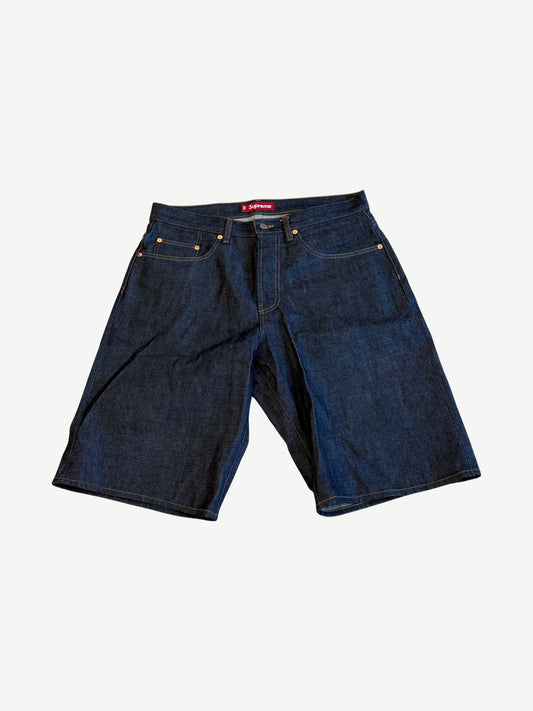 Supreme Raw Denim Classic Logo Jean Shorts