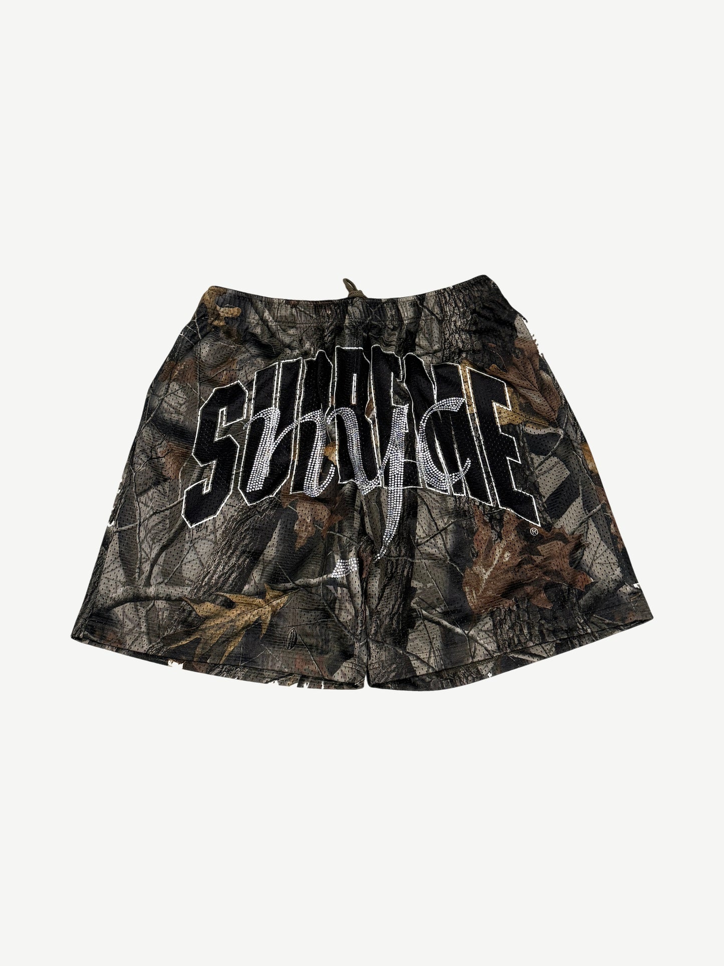 Supreme Realtree Hardwoods Camo Mesh Rhinestone Shorts