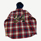 Supreme Red Applique Hooded Flannel Shirt