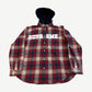 Supreme Red Applique Hooded Flannel Shirt
