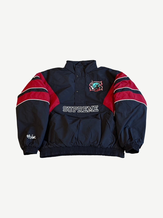 Supreme Salem Black Half Zip Stadium Jacket