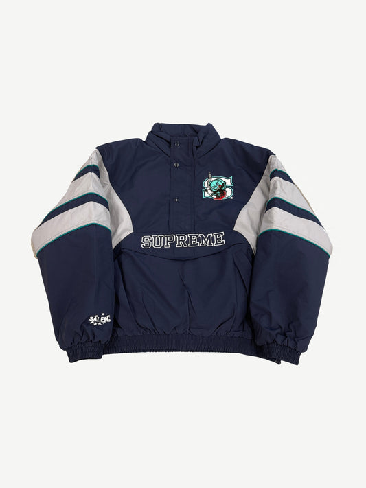 Supreme Salem Navy Half Zip Stadium Jacket