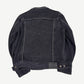 Supreme studded denim trucker jacket back view, indigo denim with stud embellishment and classic yoke seams.