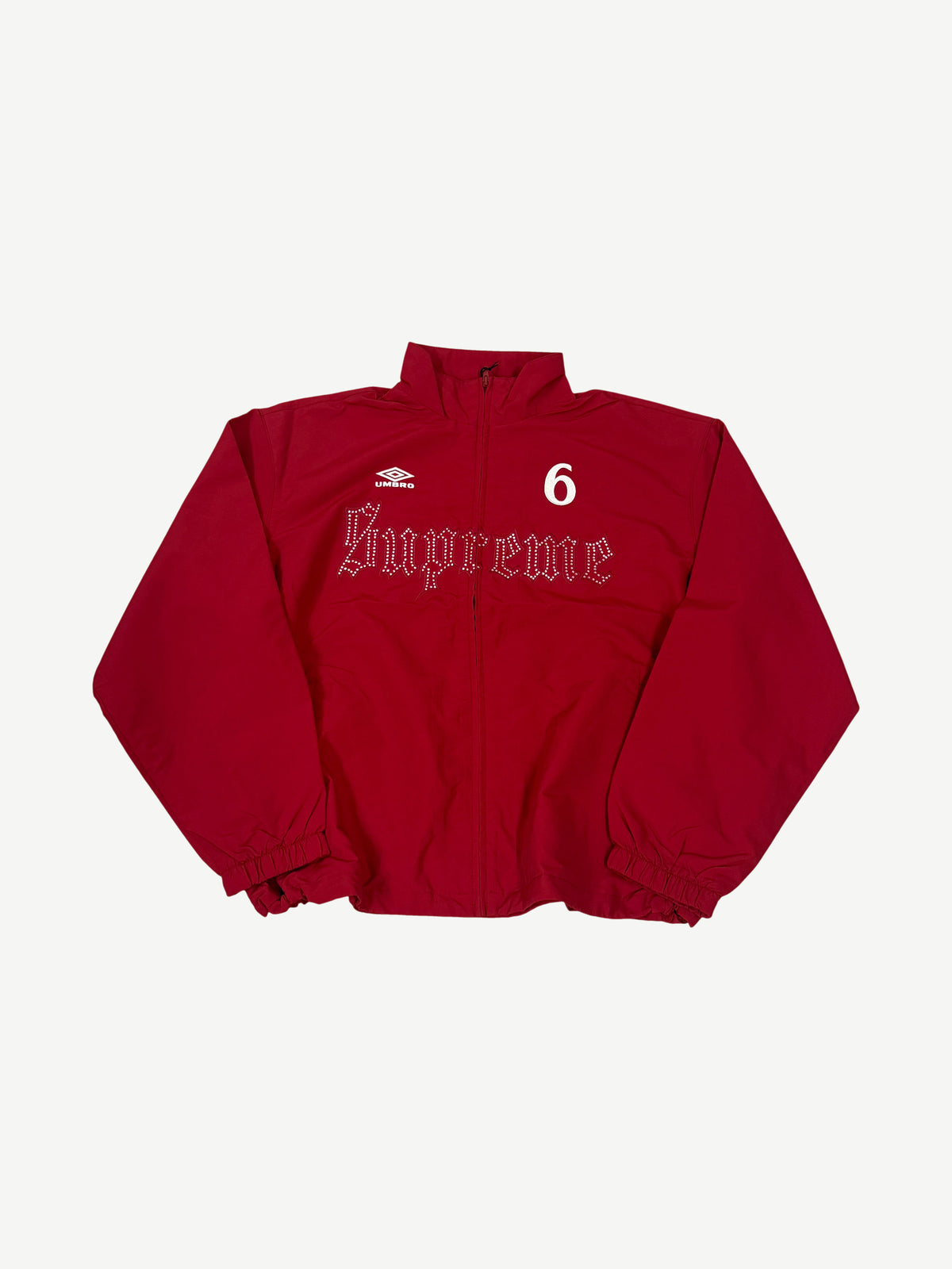 Supreme Umbro Red Rhinestone Track Jacket