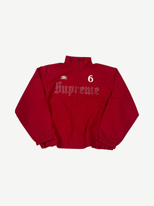 Supreme Umbro Red Rhinestone Track Jacket