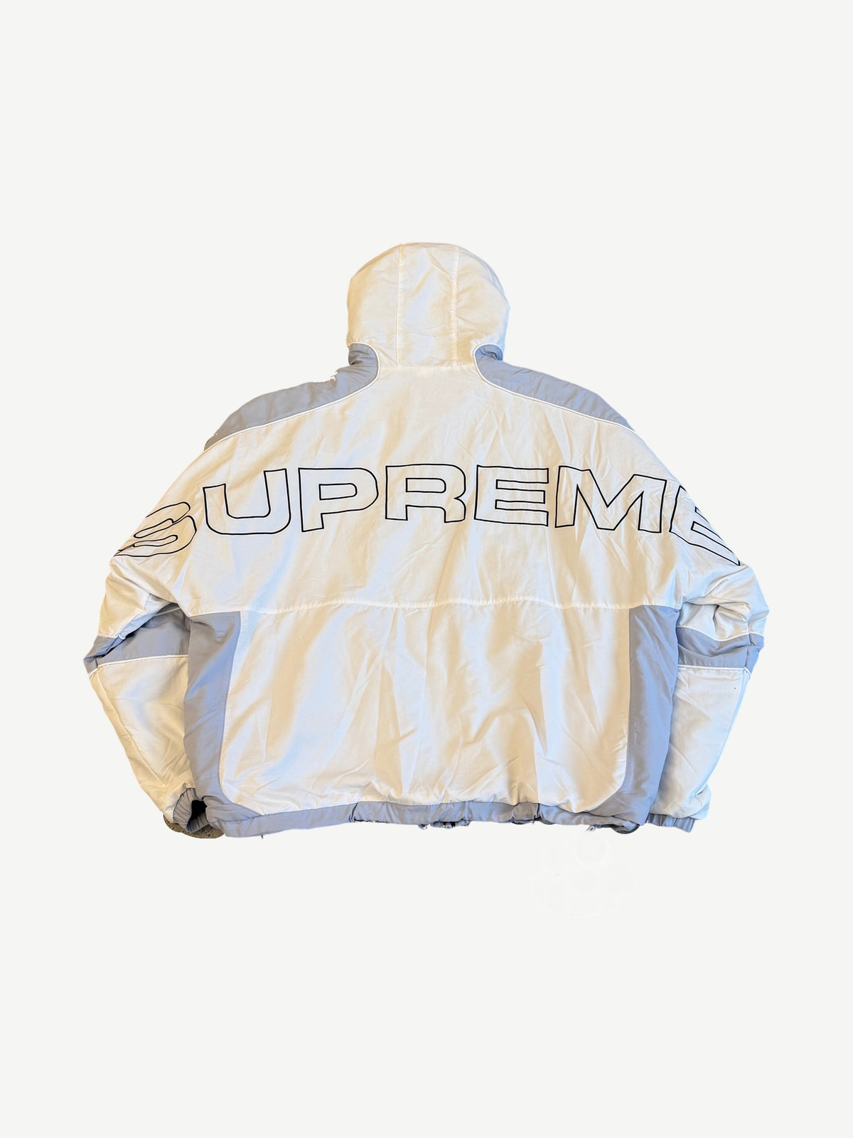 Supreme White Faux Fur Reversible Hooded Track Jacket
