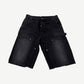 UNDS Online Black Faded Denim Double Knee Capri Shorts