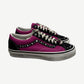Vans OTW Old Skool 36 pink and black sneakers side view with pearl studs along sidewalls and white laces