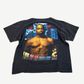 Vintage 1996 Tupac Makaveli rap tee back view, Life of An Outlaw album text and graphic art