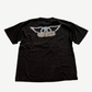 Vintage Aerosmith Nine Lives tour tee back with detailed silver winged band logo center print