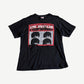 Vintage Beatles black tee with A Hard Day's Night movie soundtrack poster print in red and black