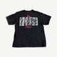 Back of vintage Beatles black tee with A Hard Day's Night film strip portrait grid graphic