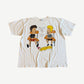 Vintage MTV Beavis and Butthead tee in cream with Knowledge Is Stupid classroom desk cartoon graphic.