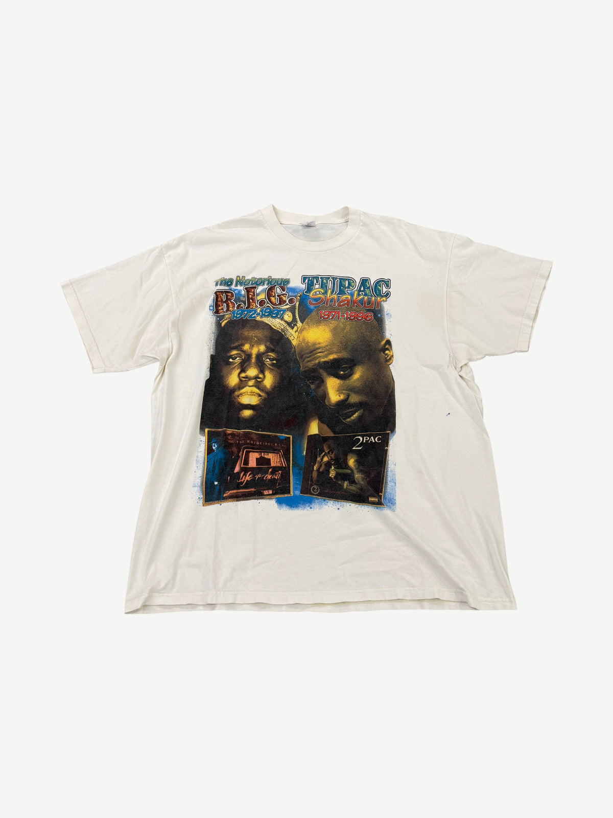 Vintage Biggie Tupac White Memorial Tee