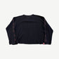 Vintage West Coast Choppers black thermal longsleeve back with iron cross side panels along sleeves