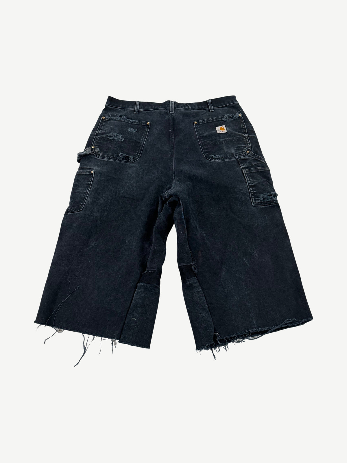 Vintage Black Carhartt Reworked Double Knee Carpenter Capri Shorts