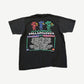 Vintage Lollapalooza 1993 black festival tee back with tour cities list and dancing figure print