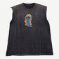 Vintage Blind Skateboards faded cutoff tee front in dark grey with blue Reaper character chest graphic