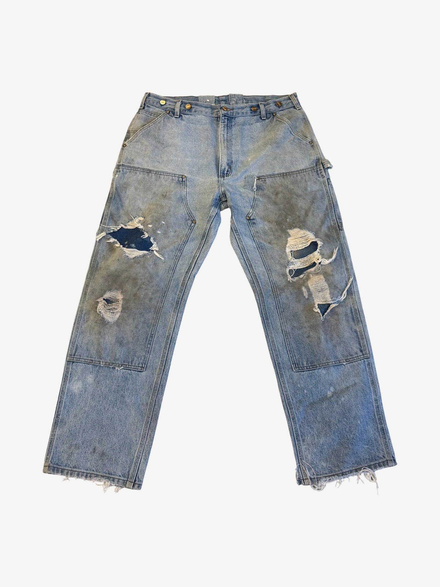 Vintage Blue Carhartt Distressed Double Knee Carpenter Pants