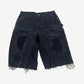 Vintage Carhartt Black Thrashed Reworked Double Knee Carpenter Capri Shorts
