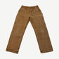 Vintage Carhartt brown duck canvas double knee carpenter pants front view with utility pockets and rivets