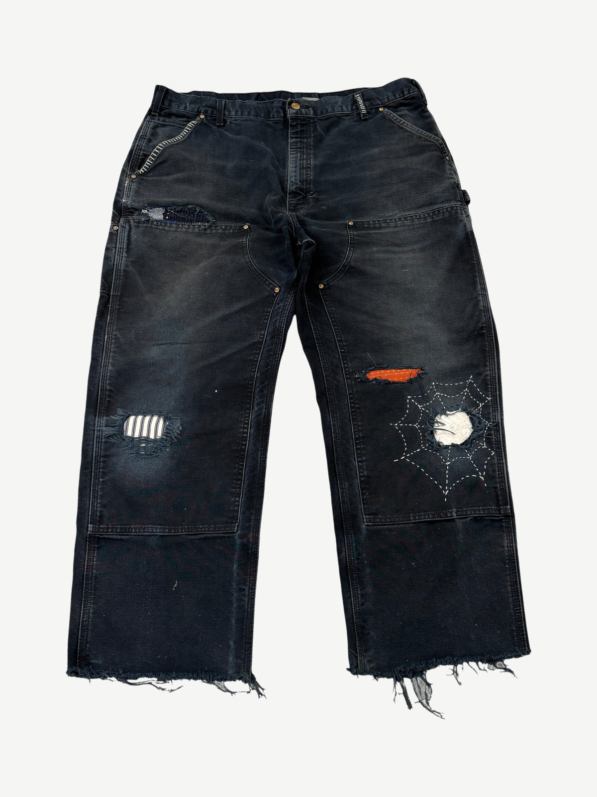 Vintage Carhartt Reworked Black Stitched Double Knee Carpenter Pants