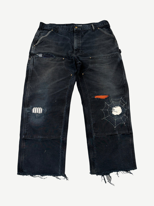 Vintage Carhartt Reworked Black Stitched Double Knee Carpenter Pants