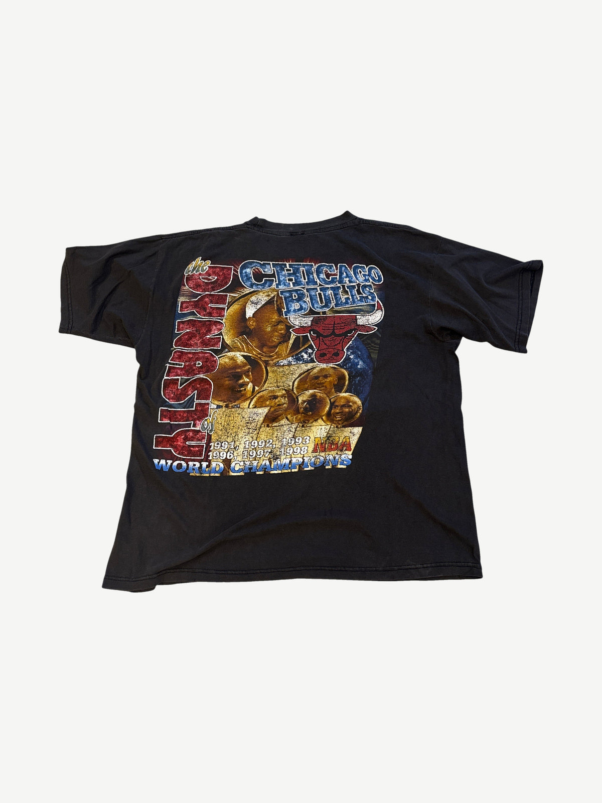 Vintage Chicago Bulls Double 3-Peat Rap Tee