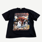 Vintage Chicago Bulls black Double 3-Peat rap tee with bull head, Jordan and Pippen graphic