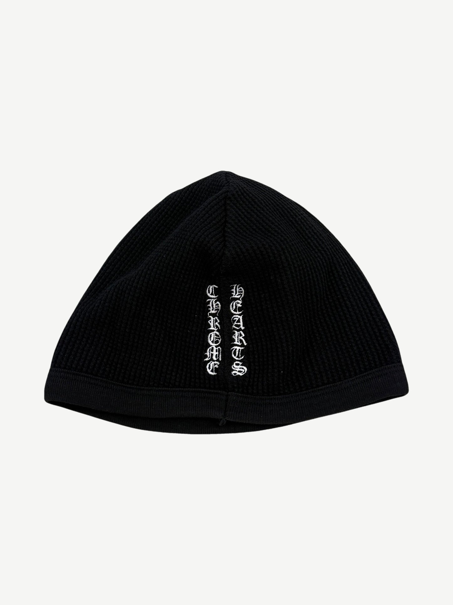 Vintage Chrome Hearts Black Vertical Logo Cross Skully Beanie
