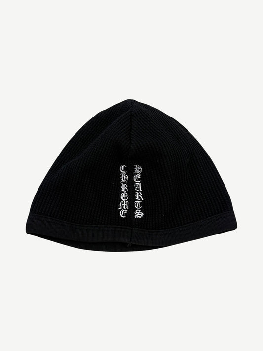 Vintage Chrome Hearts Black Vertical Logo Cross Skully Beanie