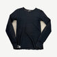 Vintage Chrome Hearts floral cross thermal longsleeve front view in black waffle knit with CH hem embroidery