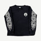Vintage Chrome Hearts vine dagger floral longsleeve in black with white dagger sleeve and pocket print