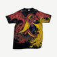 Vintage Dragons Liquid Blue Allover Print Tee