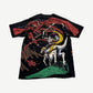 Vintage Dragons Liquid Blue Allover Print Tee