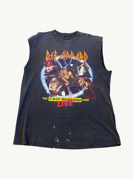 Vintage Faded Def Leppard 7-Day Weekend Tour Cutoff Tee