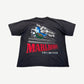 Vintage Marlboro Unlimited tee back view with airbrushed chrome engine graphic and red logo print.