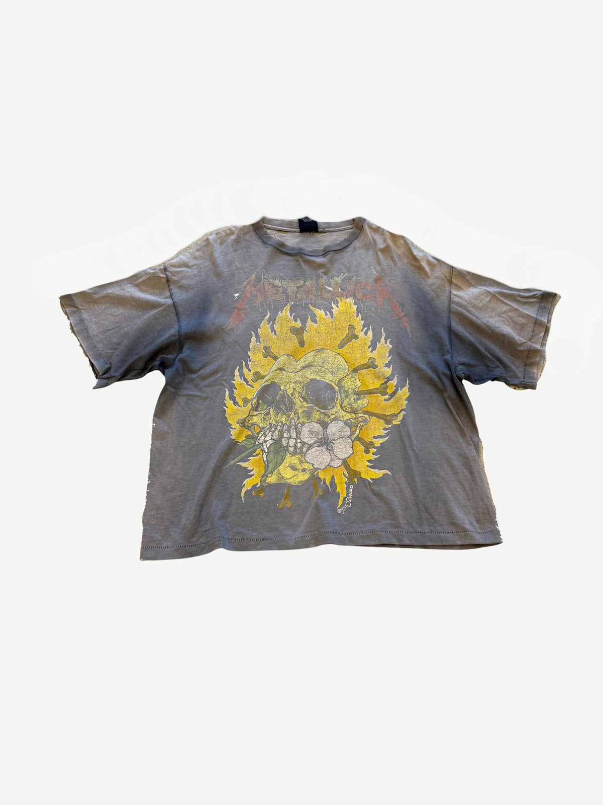 Vintage Faded Metallica Skull Flame Tee