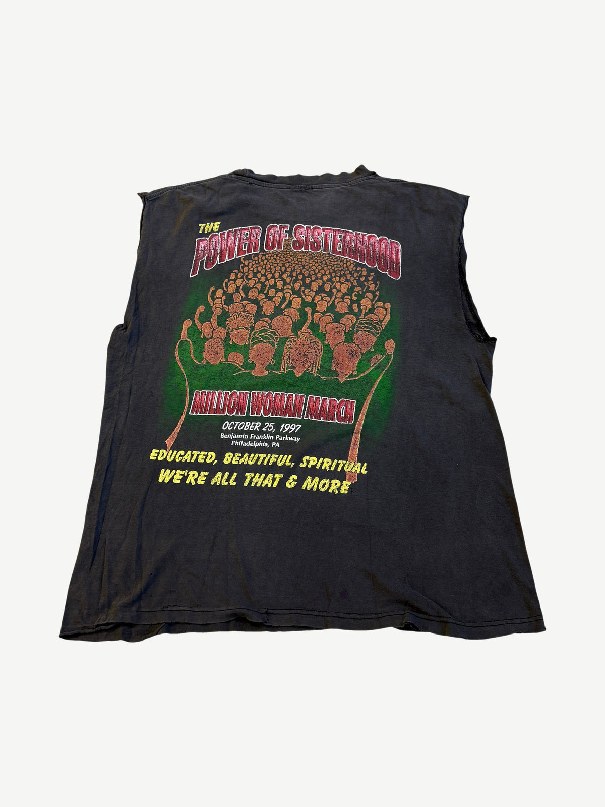 Vintage Faded Million Woman March Sisterhood Cutoff Tee