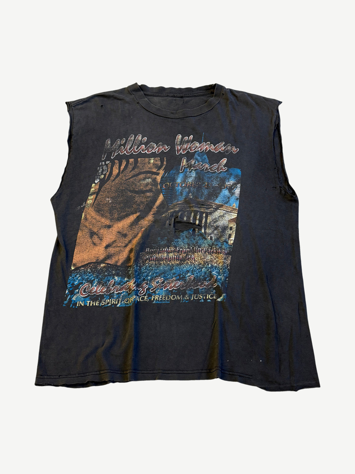Vintage Faded Million Woman March Sisterhood Cutoff Tee