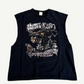 Vintage Family Values 2007 tour cutoff tee front in black with Korn metal band graphic on faded cotton