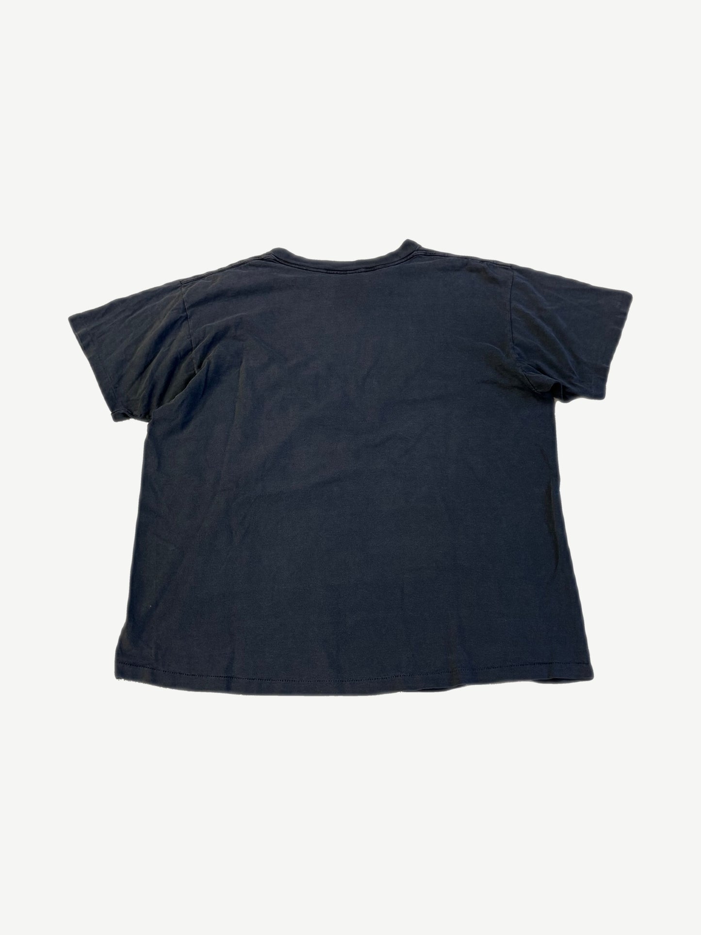 Vintage Garfield Ha I Kill Me faded black tee back view in soft worn cotton, plain reverse
