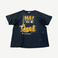Vintage Garfield Ha I Kill Me black tee with yellow cartoon laughing Garfield front print