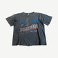 Vintage George Foreman boxing tee in faded black with Battle of the Ages Holyfield vs Foreman fight print
