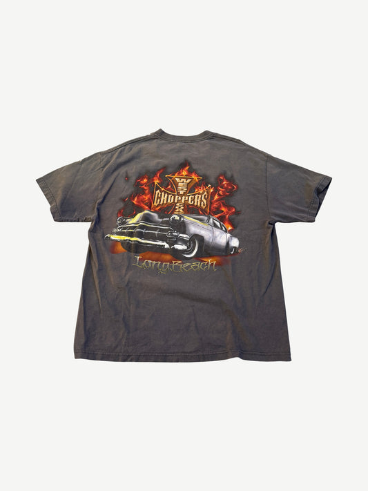 Vintage Gray Flame West Coast Choppers Lowrider Tee