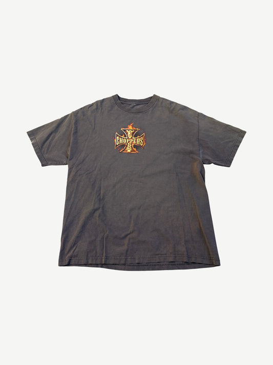 Vintage Gray Flame West Coast Choppers Lowrider Tee