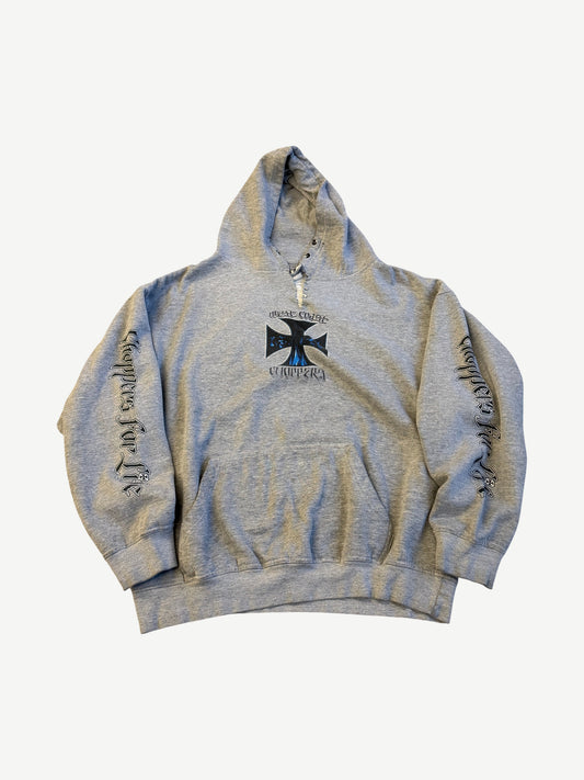 Vintage Gray West Coast Choppers For Life Motorcycle Hoodie