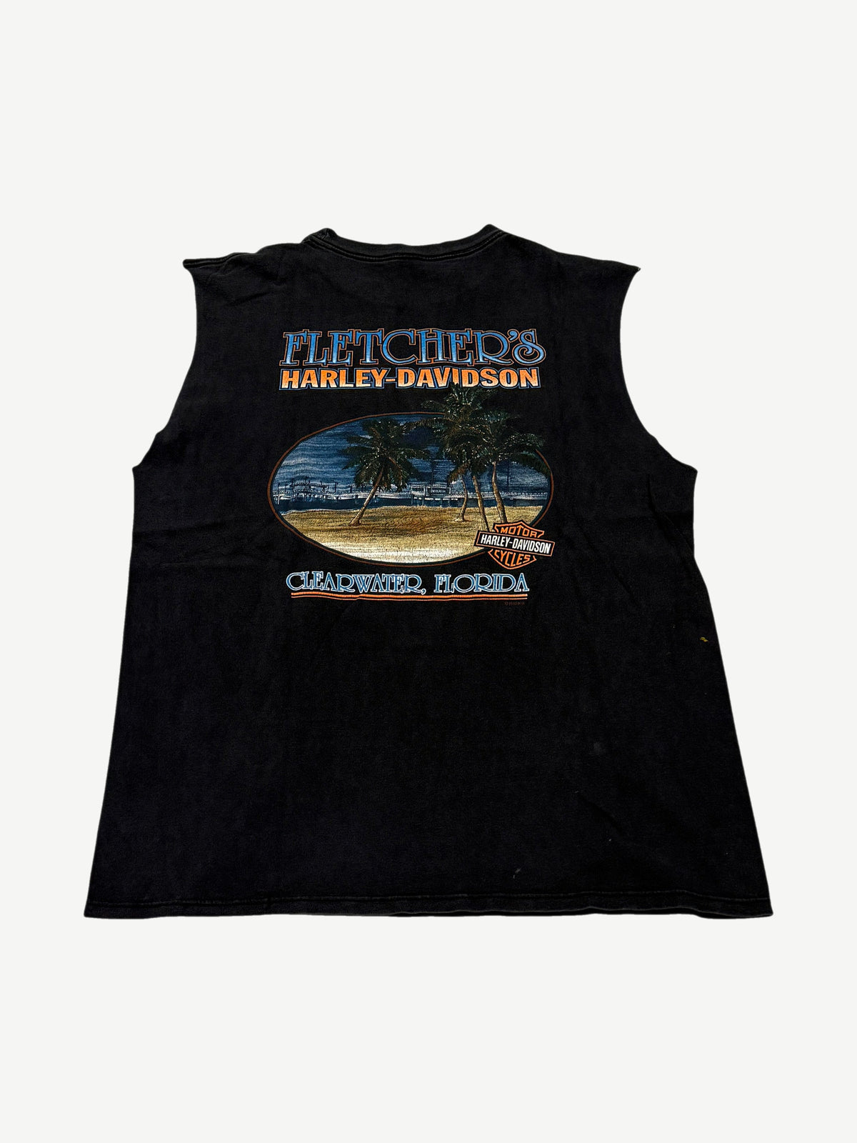 Vintage Harley Davidson Purple Lightning Cutoff Tee