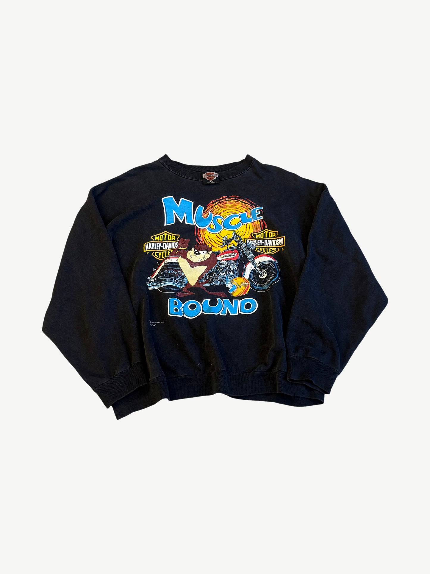 Vintage Harley Davidson Taz Muscle Bound Crewneck